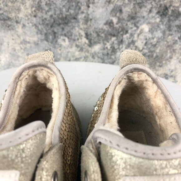 UGG Women's Size 8 Laela Sparkles Gold Closed Toe Slip On Low Top Shoes Sneakers - Picture 4 of 15